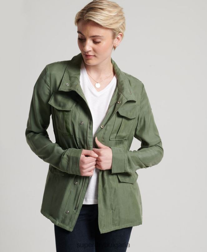 Superdry облекло N00H3544 зелено Жени яке cupro m65