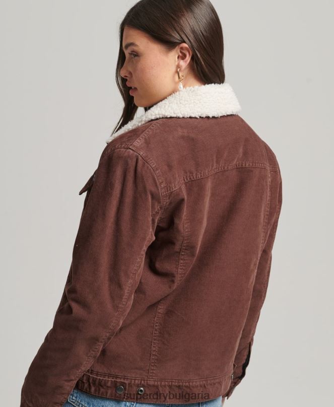 Superdry облекло N00H3548 кафяво Жени шерпа жилетка на камион