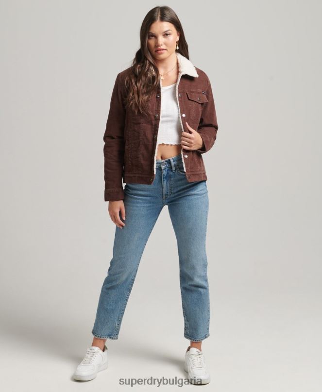Superdry облекло N00H3548 кафяво Жени шерпа жилетка на камион