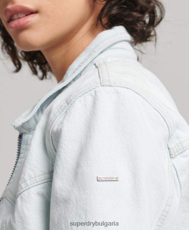 Superdry облекло N00H3552 светло синьо Жени инди клубно дънково яке