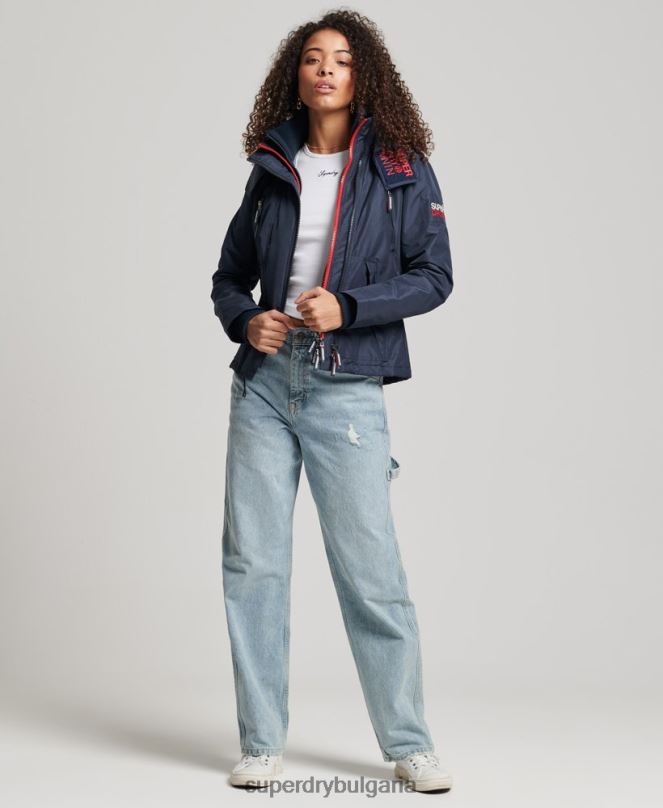 Superdry облекло N00H3558 военноморски флот Жени планинско яке с ветровка