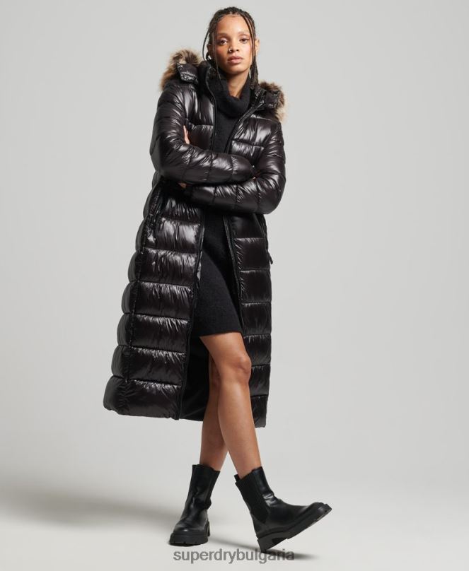 Superdry облекло N00H3562 черен Жени планинско яке Fuji Shine с парагади
