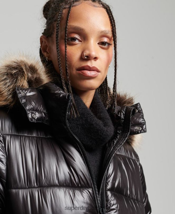 Superdry облекло N00H3562 черен Жени планинско яке Fuji Shine с парагади