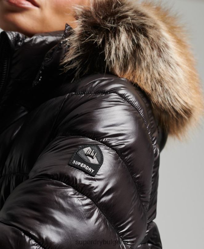 Superdry облекло N00H3562 черен Жени планинско яке Fuji Shine с парагади