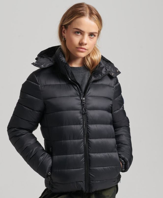 Superdry облекло N00H3565 черен Жени класическо пухено яке с качулка