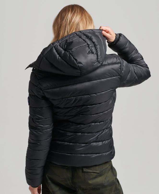 Superdry облекло N00H3565 черен Жени класическо пухено яке с качулка