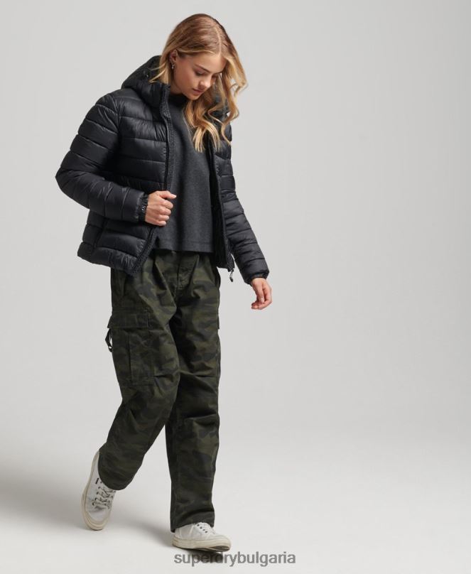 Superdry облекло N00H3565 черен Жени класическо пухено яке с качулка