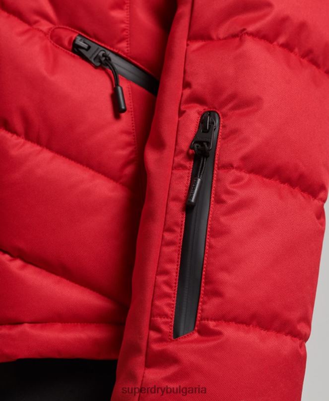 Superdry облекло N00H3566 червен Жени снежно луксозно пухено яке