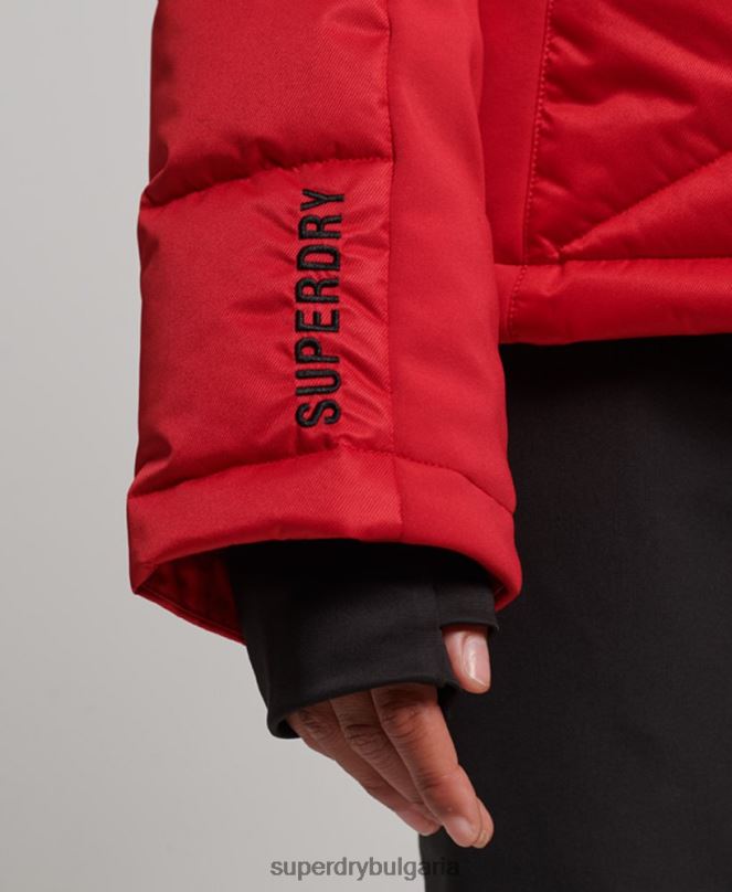 Superdry облекло N00H3566 червен Жени снежно луксозно пухено яке