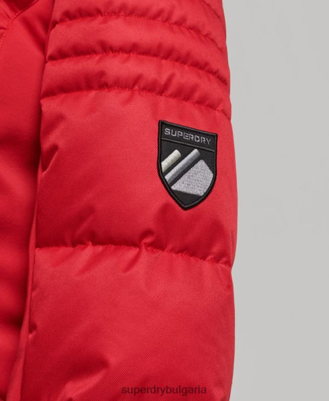 Superdry облекло N00H3566 червен Жени снежно луксозно пухено яке