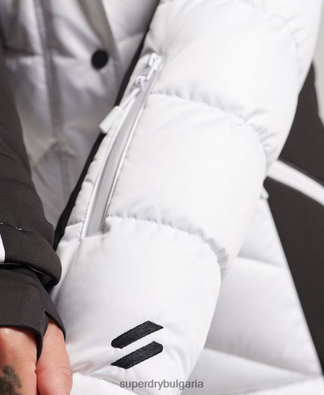 Superdry облекло N00H3567 бяло Жени снежно луксозно пухено яке