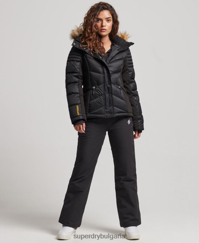Superdry облекло N00H3568 черен Жени снежно луксозно пухено яке