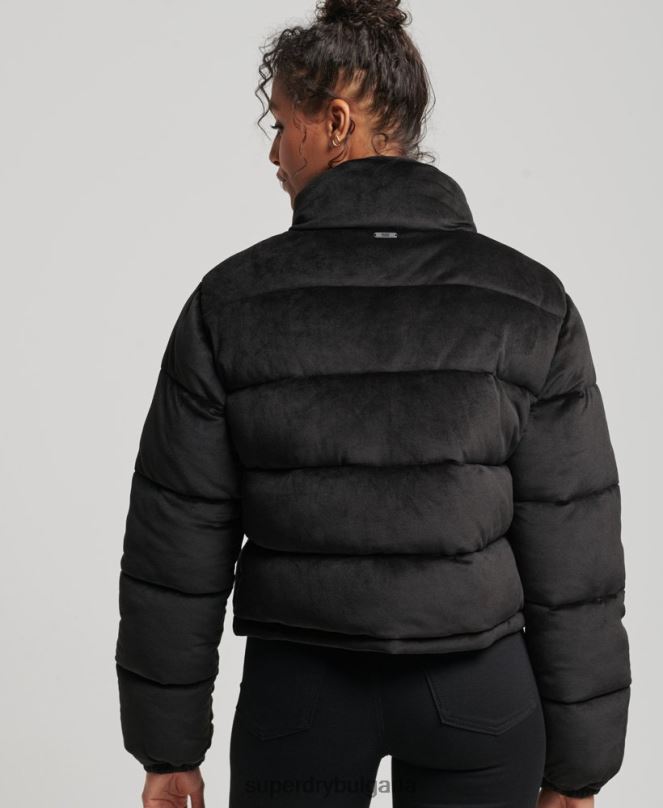 Superdry облекло N00H3570 черен Жени студийно кадифено яке