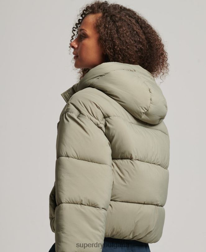 Superdry облекло N00H3577 каки Жени изрязано пухено яке с пашкул