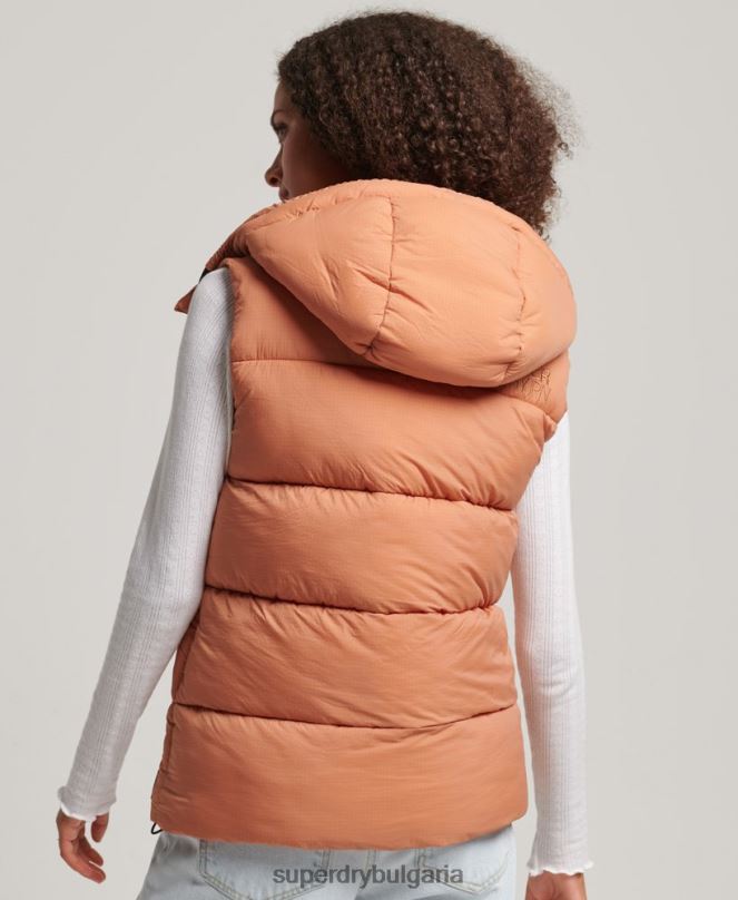 Superdry облекло N00H3580 оранжево Жени жилетка с кратка подплата
