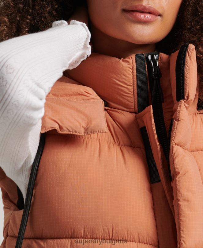 Superdry облекло N00H3580 оранжево Жени жилетка с кратка подплата