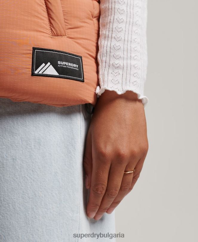 Superdry облекло N00H3580 оранжево Жени жилетка с кратка подплата
