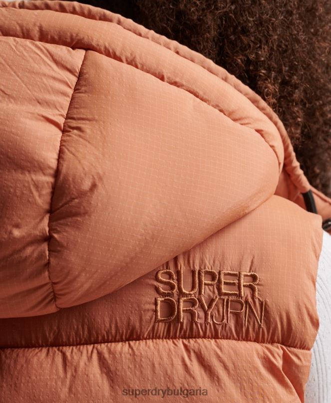 Superdry облекло N00H3580 оранжево Жени жилетка с кратка подплата
