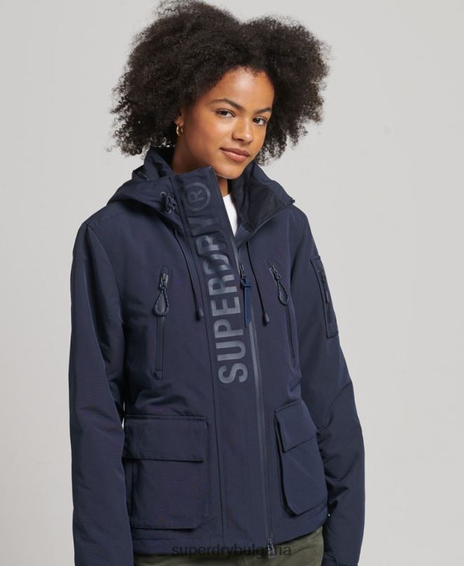 Superdry облекло N00H3587 военноморски флот Жени върховна sd-ветровка с качулка