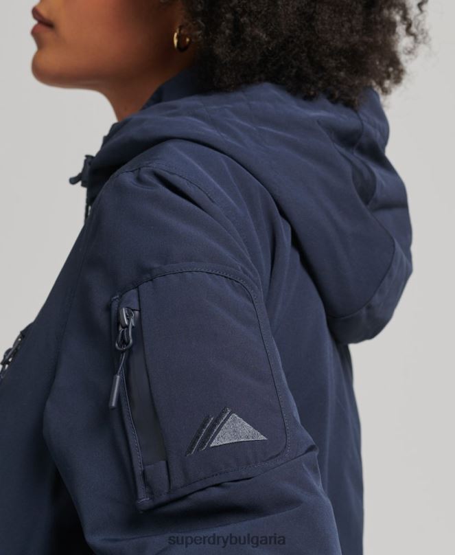 Superdry облекло N00H3587 военноморски флот Жени върховна sd-ветровка с качулка