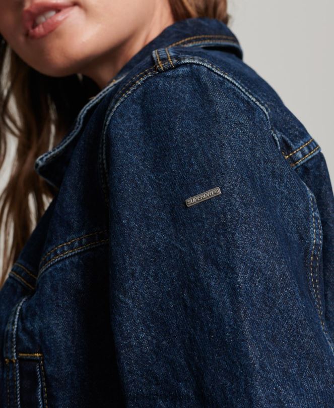 Superdry облекло N00H3589 тъмно синьо Жени инди клубно дънково яке