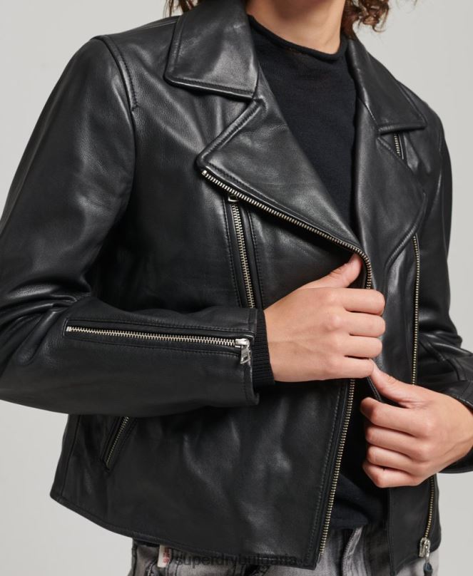 Superdry облекло N00H3590 черен Жени кожено мотоциклетско яке