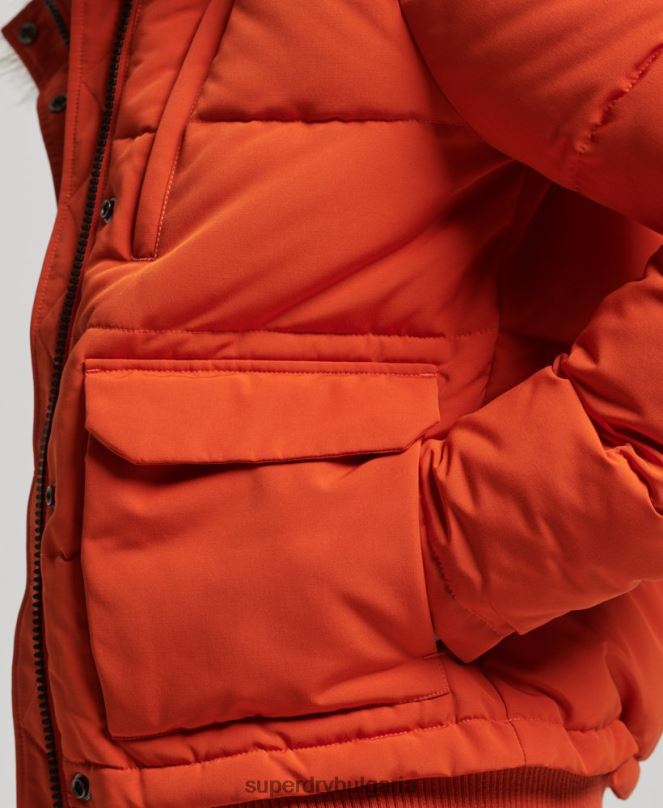 Superdry облекло N00H3591 оранжево Жени яке Everest с качулка и пуфър