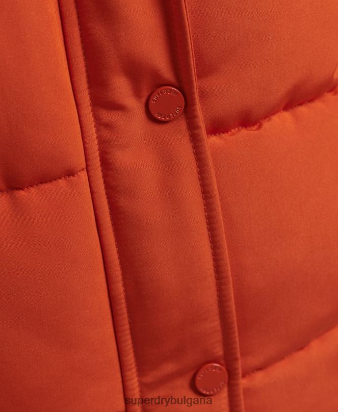 Superdry облекло N00H3592 оранжево Жени everest жилетка от изкуствена кожа