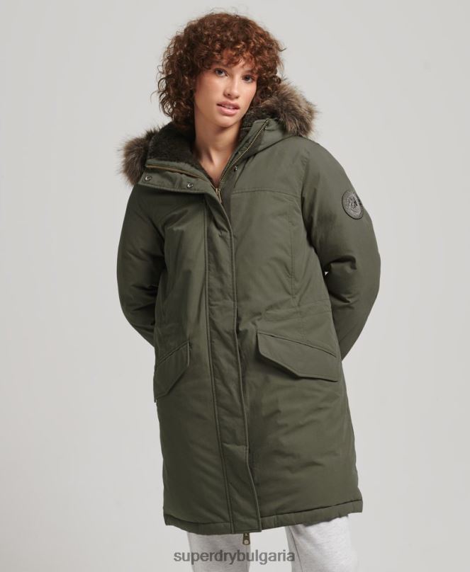 Superdry облекло N00H3599 каки Жени down everest parka