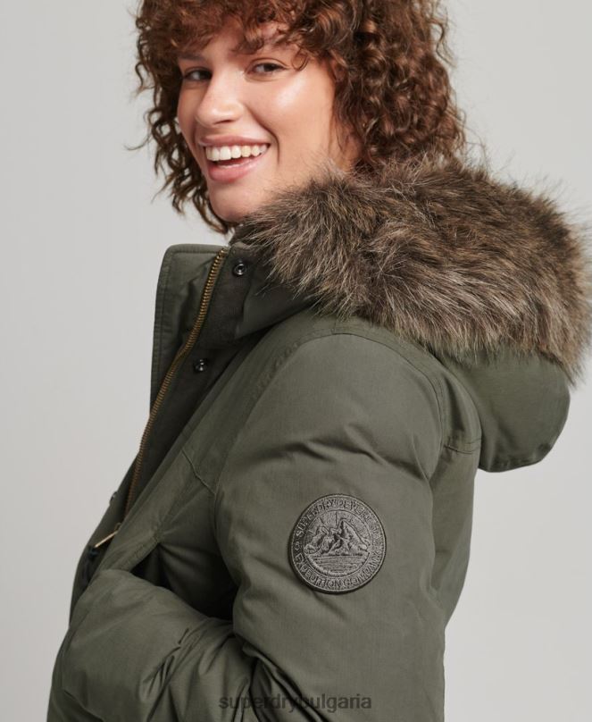 Superdry облекло N00H3599 каки Жени down everest parka