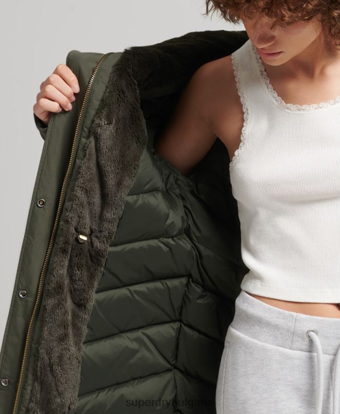 Superdry облекло N00H3599 каки Жени down everest parka