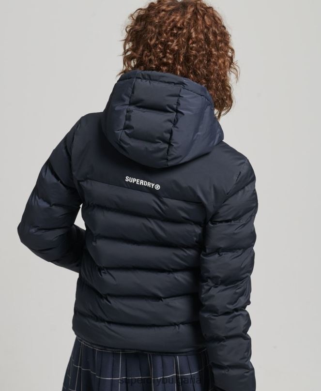 Superdry облекло N00H3600 военноморски флот Жени термозапечатано подплатено яке