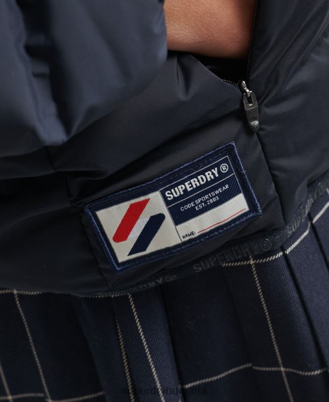 Superdry облекло N00H3600 военноморски флот Жени термозапечатано подплатено яке