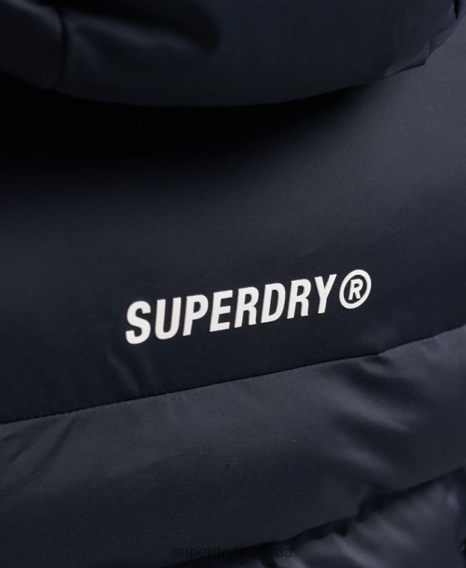 Superdry облекло N00H3600 военноморски флот Жени термозапечатано подплатено яке