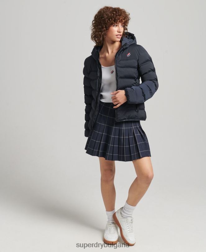 Superdry облекло N00H3600 военноморски флот Жени термозапечатано подплатено яке