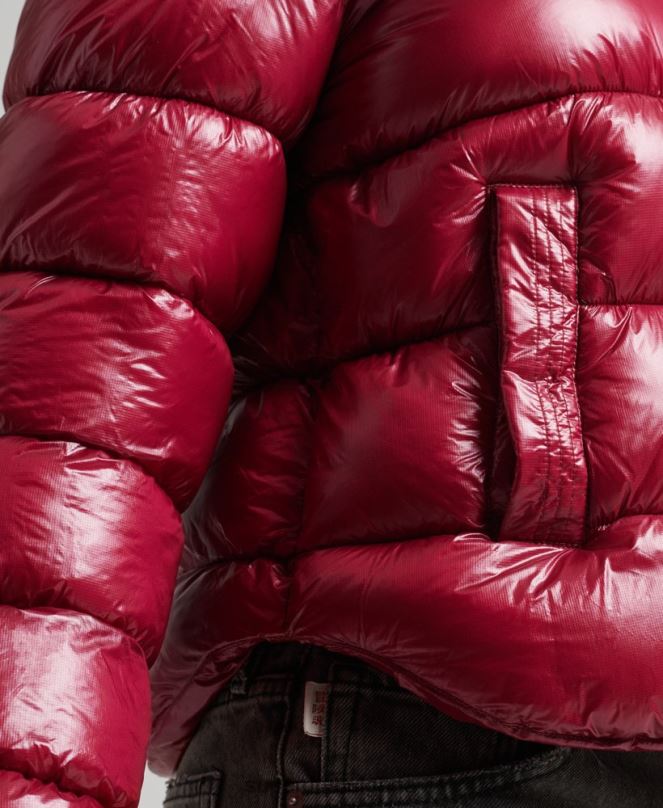 Superdry облекло N00H3607 розово Жени спортно пухено яке с качулка