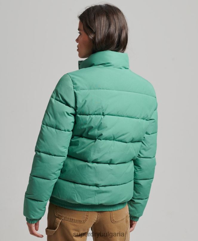 Superdry облекло N00H3608 зелено Жени ретро планинско пухено яке