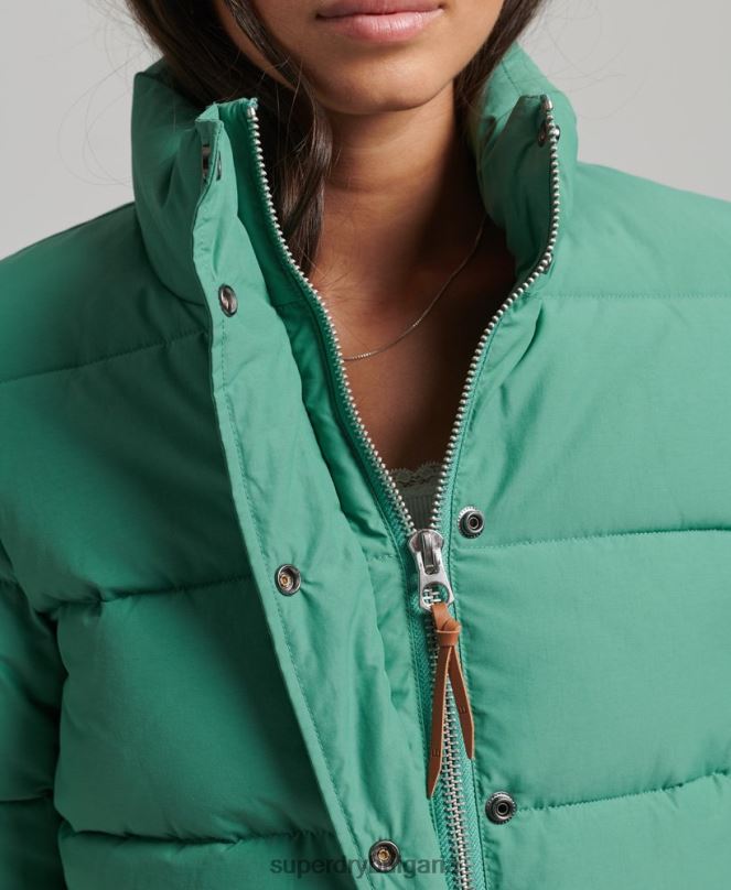 Superdry облекло N00H3608 зелено Жени ретро планинско пухено яке