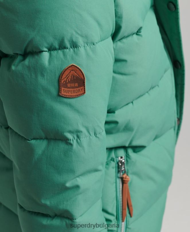 Superdry облекло N00H3608 зелено Жени ретро планинско пухено яке