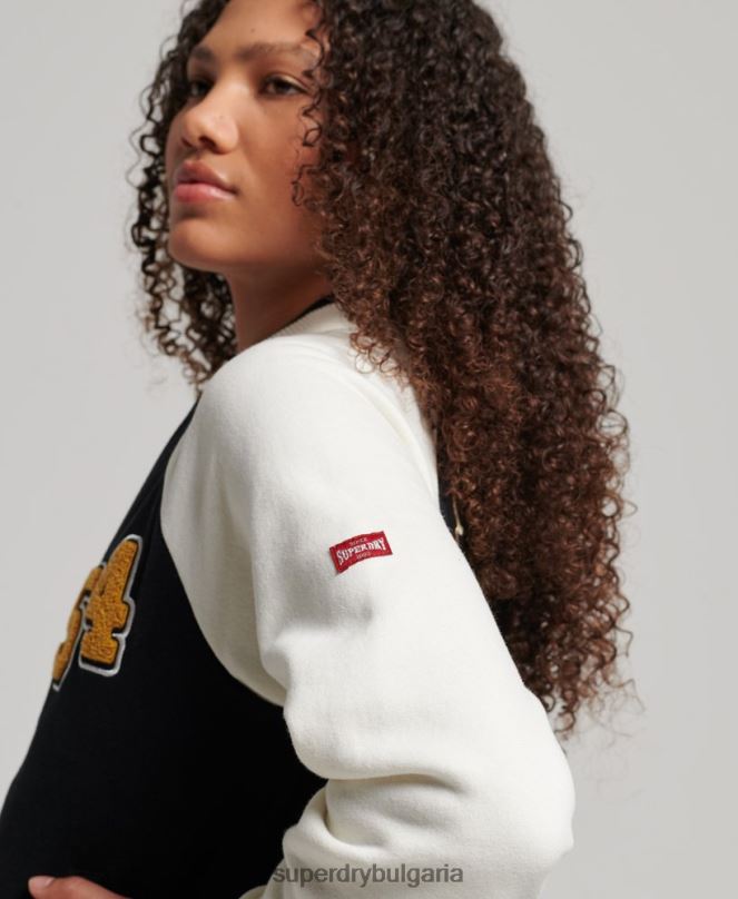 Superdry облекло N00H3609 черен Жени сценарий колегиално бомбър яке