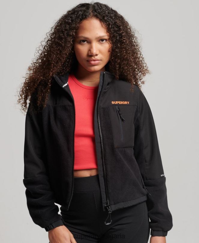 Superdry облекло N00H3615 черен Жени кодово хибридно трекер яке
