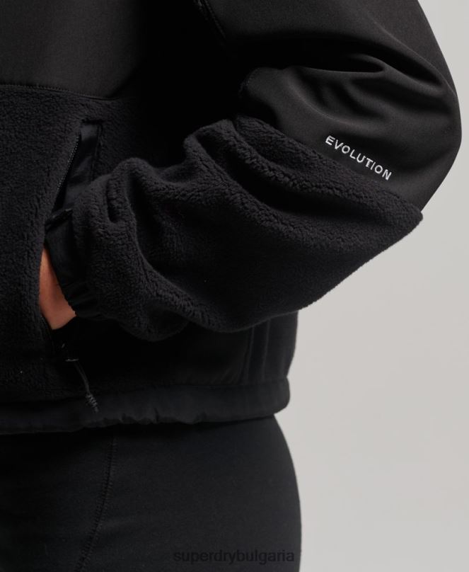 Superdry облекло N00H3615 черен Жени кодово хибридно трекер яке