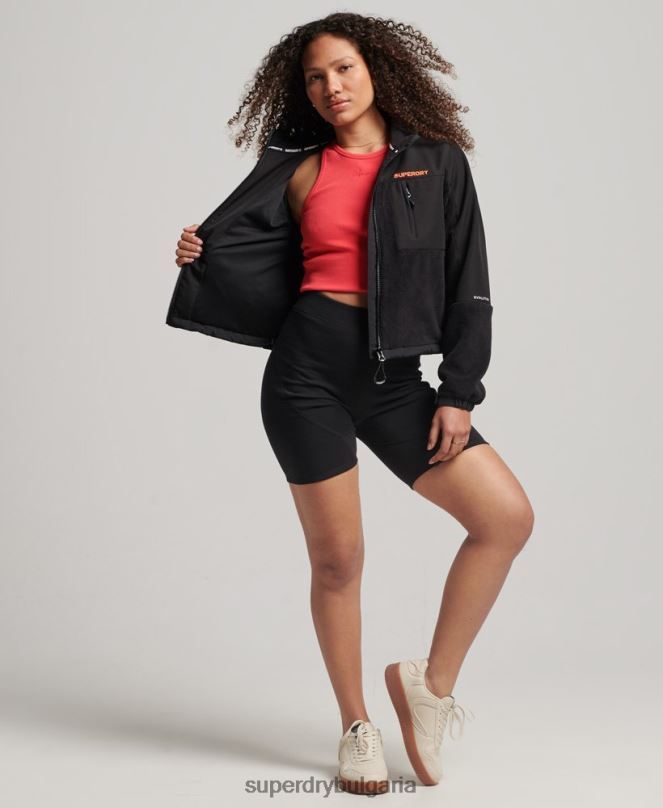 Superdry облекло N00H3615 черен Жени кодово хибридно трекер яке