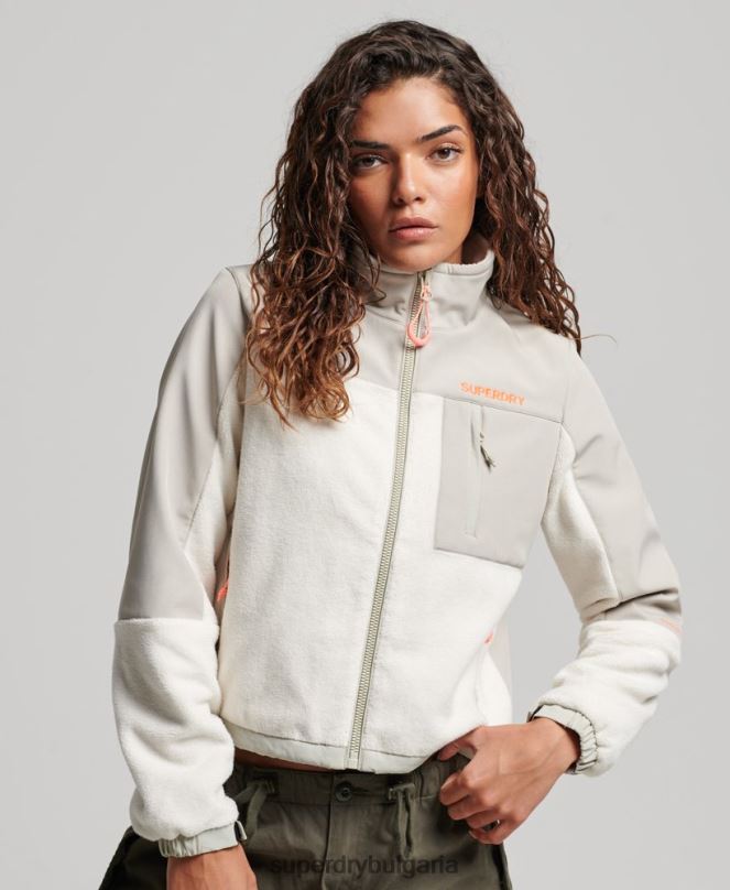 Superdry облекло N00H3616 сметана Жени кодово хибридно трекер яке