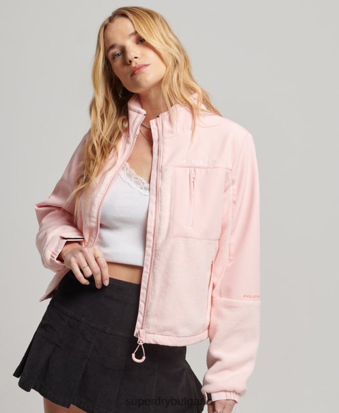 Superdry облекло N00H3617 розово Жени кодово хибридно трекер яке