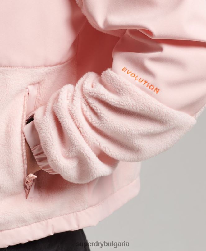 Superdry облекло N00H3617 розово Жени кодово хибридно трекер яке