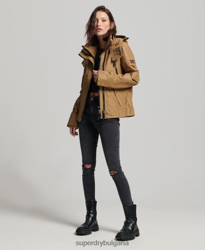 Superdry облекло N00H3618 кафяво Жени планинско яке с ветровка