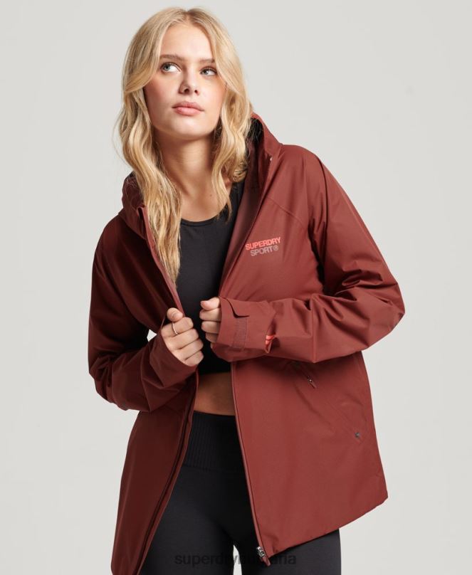 Superdry облекло N00H3620 кафяво Жени водоустойчиво яке