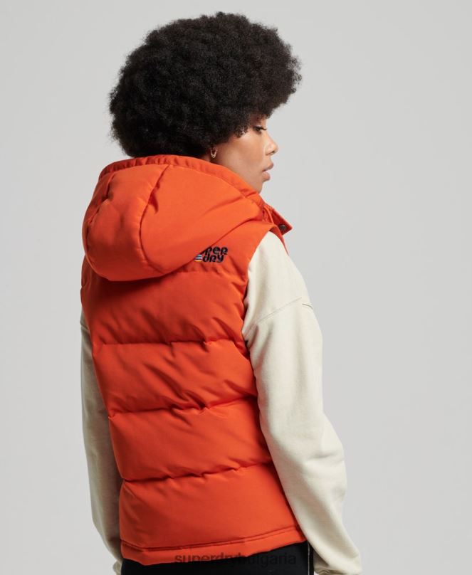 Superdry облекло N00H3621 оранжево Жени ретро жилетка Everest с качулка