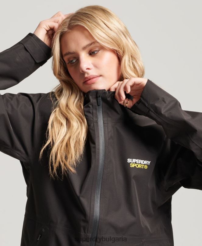 Superdry облекло N00H3625 черен Жени водоустойчиво яке